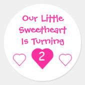 Kleine liefje geboortedag ronde sticker (Voorkant)