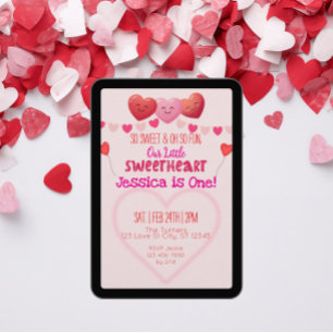 Kleine Liefje is Eén, Hartjes 1e Verjaardag Kaart