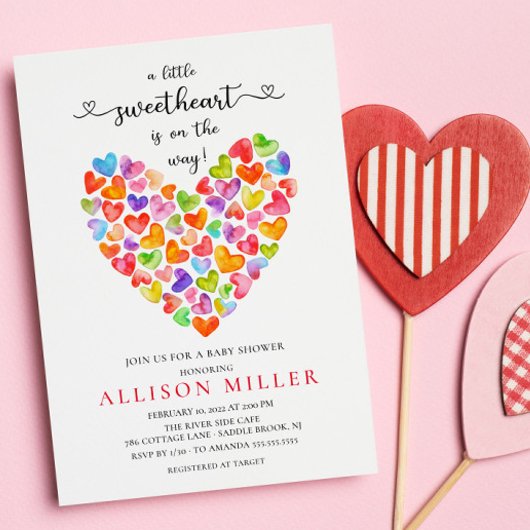 Kleine liefje Meisjes Baby shower Invita Kaart