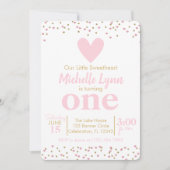 Kleine liefje Meisjes Roze en Gouden Dag Kaart (Voorkant)