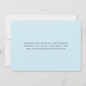 Kleine Liefje Moderne Jongen Eerste Verjaardag Kaart (Achterkant)