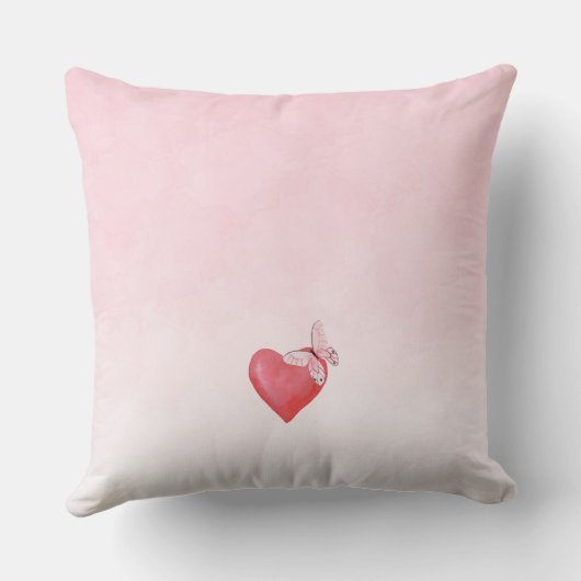 Kleine Liefje Roze Hart Baby Slaapkamer Kussen (Achterkant)