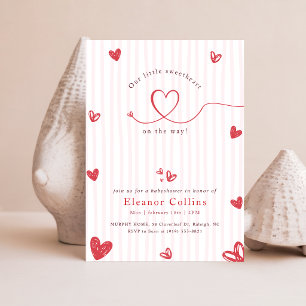 Kleine Liefje Roze Rode Hart Baby Shower Kaart