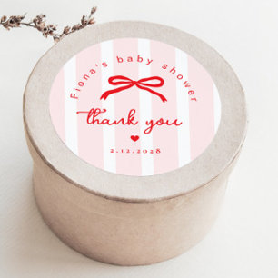 Kleine Liefje Roze Rode Valentijns Baby Shower Ronde Sticker