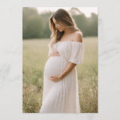 Kleine Liefje Roze Strik Foto Baby Shower Kaart (Achterkant)