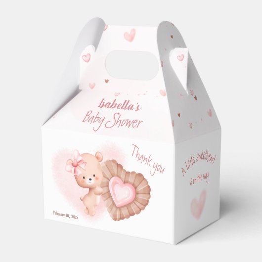 Kleine liefje Roze Valentijnse Baby showers Bedankdoosjes (Voorkant Zijde)