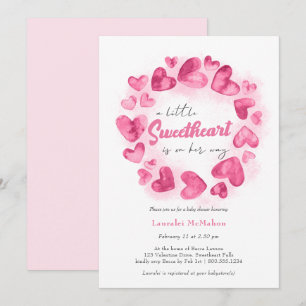 Kleine liefje Roze Valentijnse Baby showers Kaart