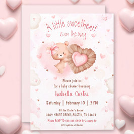 Kleine liefje Roze Valentijnse Baby showers Kaart
