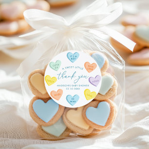 Kleine Liefje Snoep Hartjes Bedankt Ronde Sticker