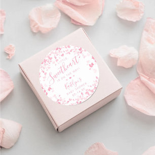 Kleine Liefje Valentijnsdag Baby Shower Ronde Sticker