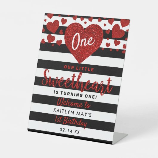 Kleine liefje Valentijnsdag Elke zondag Reclamebord Met Voetstuk (Voorkant)