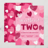 Kleine liefje Valentijnsdag Roze verjaardag Kaart (Voorkant / Achterkant)