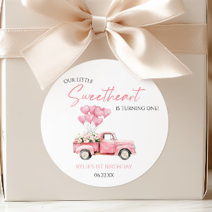 Kleine Liefje Valentijnsdag Verjaardagsfeestje Ronde Sticker
