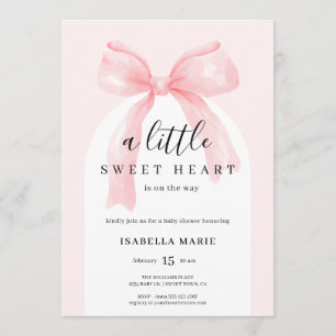 Kleine Liefje Waterverf Roze Strik Baby Shower Kaart