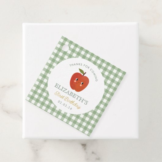 Kleine lieve appel eerste verjaardag bedankjes labels (In situ)