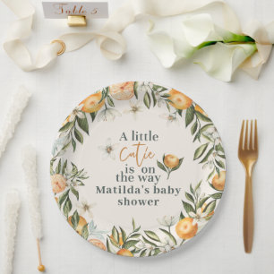 Kleine lieve baby Shower Persoonlijke Citrus Sinaa Papieren Bordje