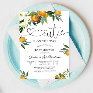 Kleine lieve citrus baby shower uitnodiging
