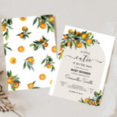Kleine lieve citrus sinaasappel baby shower kaart