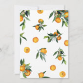 Kleine lieve citrus sinaasappel baby shower kaart (Achterkant)