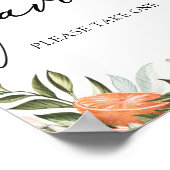 Kleine lieve Clementines en groen gunstbewijs bord Poster (Hoek)