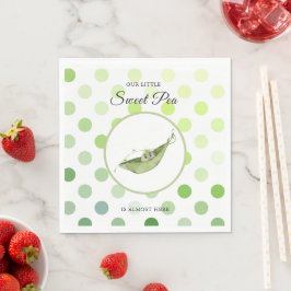 Kleine lieve erwt bijna hier Baby shower servet