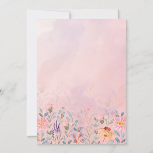 Kleine lieve erwt | Schattige Pink Flowers Baby sh Kaart (Achterkant)