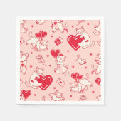 Kleine, lieve katten met hartjes. Grappig feestje Servet (Voorkant)