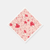 Kleine, lieve katten met hartjes. Grappig feestje Servet (Hoek)