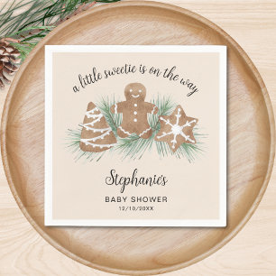 Kleine lieve kerst pepparkakkerij baby shower servet