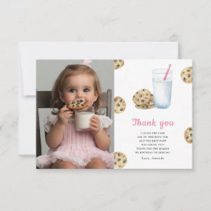 Kleine lieve koekjes meisje verjaardagsfeestje dan bedankkaart