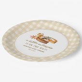 Kleine lieve pompoentaart Baby Shower Papieren Bordje (Gekanteld)