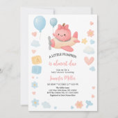 Kleine lieve roze pompoen meisje baby shower kaart (Voorkant)