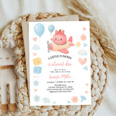 Kleine lieve roze pompoen meisje baby shower kaart