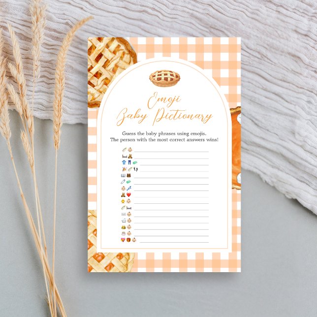 Kleine lieve schat babyshower Emoji Pictionary spe (Little Cutie Pie Gingham Baby Shower Game)