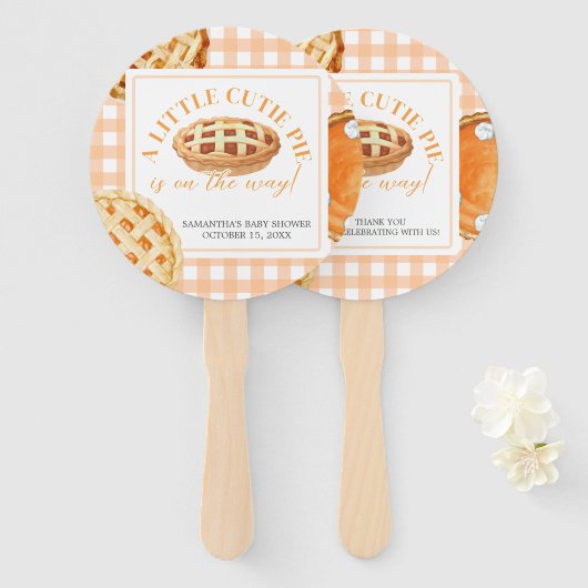 Kleine lieve schat geruite babyshower handwaaier (Voorkant en achterkant)