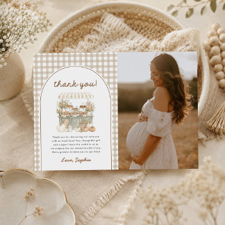 Kleine lieve schat herfst babyshower foto bedankkaart