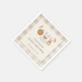 Kleine lieve schat herfst gingham babyshowerfeest servet (Hoek)