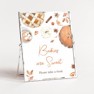 Kleine lieve schat herfst pompoen baby's zijn lief poster