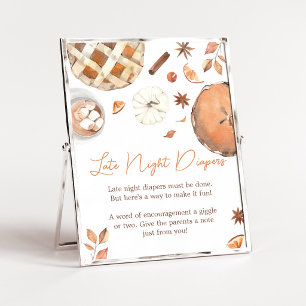 Kleine lieve schat Herfst Pompoen Late Night Luier Poster