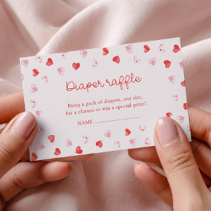 Kleine lieve schat meisje babyshower luier raffle informatiekaartje