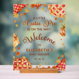 Kleine lieve schat Pompoen Herfst Baby Shower Welk Acryl Bord