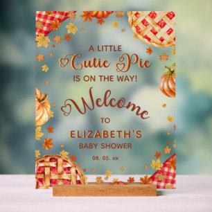 Kleine lieve schat Pompoen Herfst Baby Shower Welk Acryl Bord