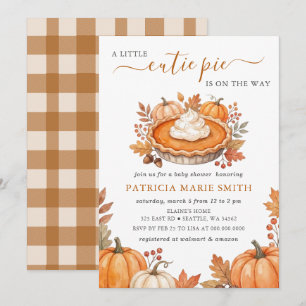 Kleine lieve schat pompoentaart herfst babyshower kaart