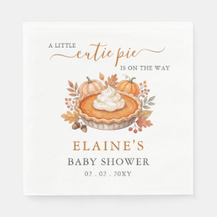 Kleine lieve schat pompoentaart herfst babyshower servet