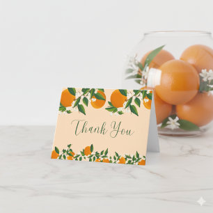 Kleine lieve sinaasappel Clementine baby shower Bedankkaart