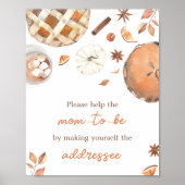 Kleine lieve taart Herfst Pompoen Envelope Station Poster (Voorkant)