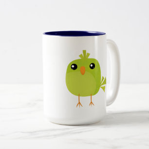 Kleine lieve vogeltjes tweekleurige koffiemok