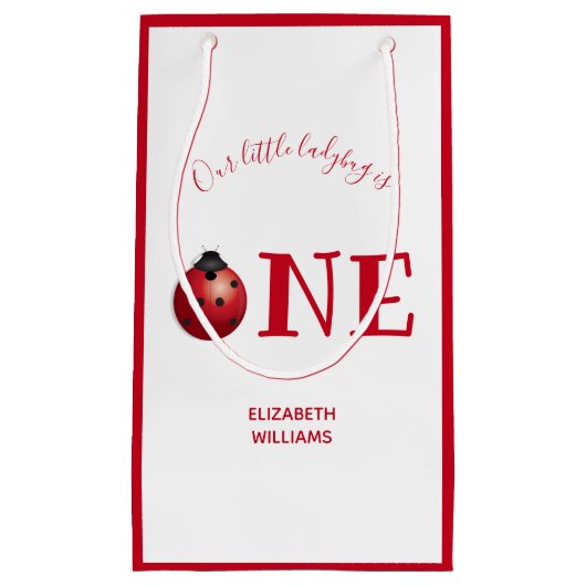 Kleine lieveheersbeestje een eerste verjaardag roo klein cadeauzakje (Voorkant)