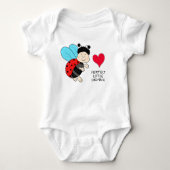 Kleine lieveheersbeestje jongen met hart romper (Voorkant)