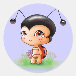 Kleine lieveheersbeestje meisje Sticker